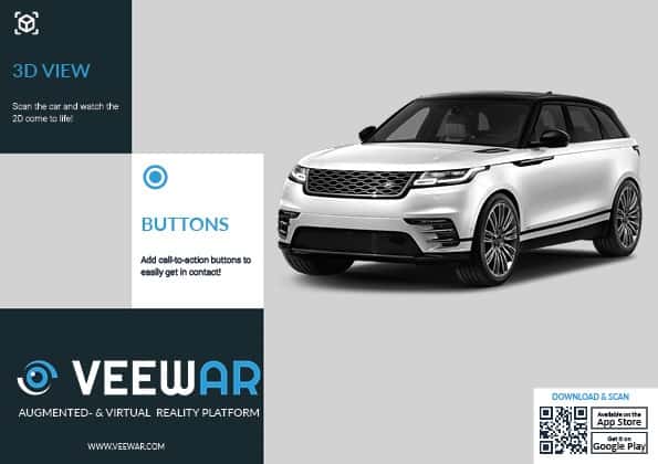 Scan de afbeelding met de VEEWAR app en zie de auto in 3D